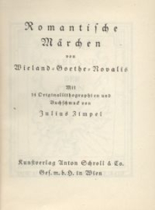 Romantische M&auml;rchen : Mit 14 Originallithographien und Buchschmuck