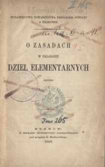 O zasadach w układzie dzieł elementarnych