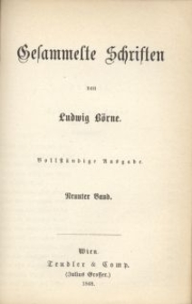 Gesammelte Schriften von Ludvig B&ouml;rne. Bd. 9