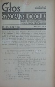 Głos Szkoły Zawodowej : organ Stowarzyszenia Nauczycieli Szk&oacute;ł Zawodowych. R. 8, Nr 9