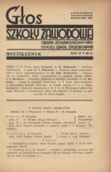 Głos Szkoły Zawodowej : organ Stowarzyszenia Nauczycieli Szk&oacute;ł Zawodowych. R. 9, Nr 8