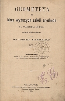 Geometrya dla klas wyższych szk&oacute;ł średnich