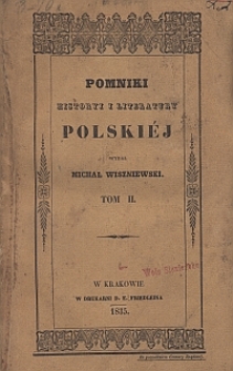 Pomniki historyi i literatury polski&eacute;y. T. 2