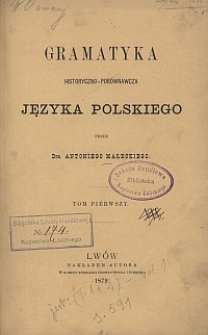 Gramatyka historyczno-por&oacute;wnawcza języka polskiego. T. 1