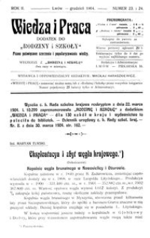 Wiedza i Praca : dodatek do Rodziny i Szkoły : pismo poświęcone szerzeniu i popularyzowaniu wiedzy. R. 2, Nr 23-24