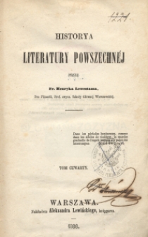 Historya literatury powszechn&eacute;j. T. 4