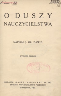 O duszy nauczycielstwa