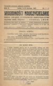 Wiadomości Nauczycielskie : organ Związku Zawodowego Nauczycielstwa Polskich Szk&oacute;ł Średnich. Oddział Lw&oacute;w. R. 2, Nr 1 i 2