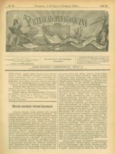 Przegląd Pedagogiczny : czasopismo poświęcone wychowaniu szkolnemu i domowemu. [Rok 1896]. R. 15, Nr 15