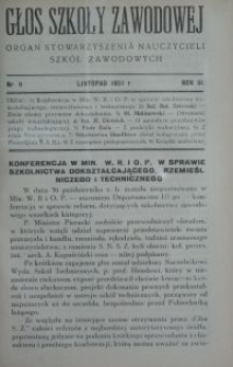 Głos Szkoły Zawodowej : organ Stowarzyszenia Nauczycieli Szk&oacute;ł Zawodowych. R. 3, Nr 9