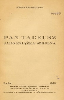 Pan Tadeusz jako książka szkolna