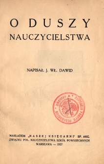 O duszy nauczycielstwa