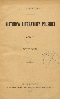Historya literatury polskiej. T. 2, Wiek XVII