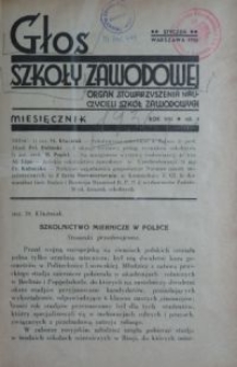 Głos Szkoły Zawodowej : organ Stowarzyszenia Nauczycieli Szk&oacute;ł Zawodowych. R. 8, Nr 1