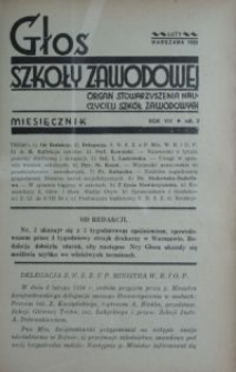 Głos Szkoły Zawodowej : organ Stowarzyszenia Nauczycieli Szk&oacute;ł Zawodowych. R. 8, Nr 2