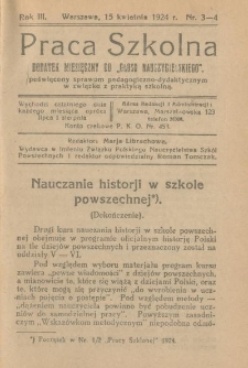 Praca Szkolna. Rok III. Nr 3-4 (1924)
