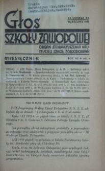 Głos Szkoły Zawodowej : organ Stowarzyszenia Nauczycieli Szk&oacute;ł Zawodowych. R. 7, Nr 8