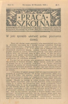 Praca Szkolna. Rok IV. Nr 7 (1926)