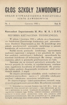 Głos Szkoły Zawodowej : organ Stowarzyszenia Nauczycieli Szk&oacute;ł Zawodowych. R. 2, Nr 3