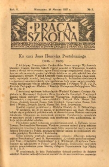Praca Szkolna. Rok V. Nr 3 (1927)
