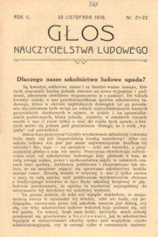 Głos Nauczycielstwa Ludowego. R. 5, 1910, Nr 21-22