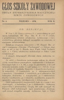 Głos Szkoły Zawodowej : organ Stowarzyszenia Nauczycieli Szk&oacute;ł Zawodowych. R. 2, Nr 4