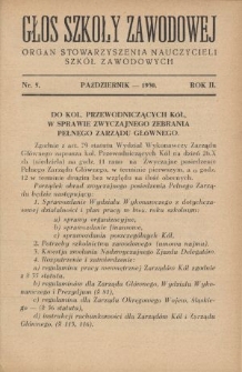 Głos Szkoły Zawodowej : organ Stowarzyszenia Nauczycieli Szk&oacute;ł Zawodowych. R. 2, Nr 5