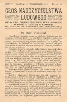 Głos Nauczycielstwa Ludowego. R. 6, 1911, Nr 19-20