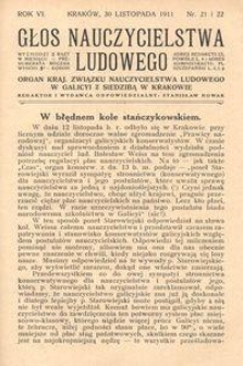 Głos Nauczycielstwa Ludowego. R. 6, 1911, Nr 21-22