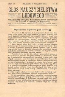 Głos Nauczycielstwa Ludowego. R. 6, 1911, Nr 24