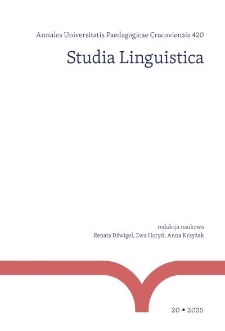 Annales Universitatis Paedagogicae Cracoviensis 420. Studia Linguistica 20