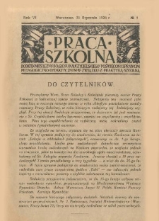 Praca Szkolna. Rok VI. Nr 1 (1928)
