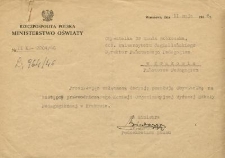 Powołanie Wandę Bobkowską na zastępcę przewodniczącego Komisji Organizacyjnej Wyższej Szkoły Pedagogicznej w Krakowie