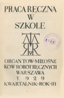 Praca ręczna w szkole. 1929, nr 2