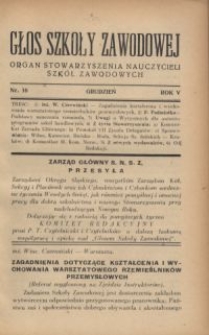Głos Szkoły Zawodowej : organ Stowarzyszenia Nauczycieli Szk&oacute;ł Zawodowych. R. 5 [6], Nr 10