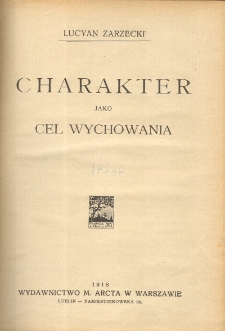 Charakter jako cel wychowania