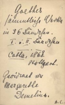 Goethes S&auml;mmtliche Werke : in sechsunddrei&szlig;ich B&auml;nden. Bd. 1