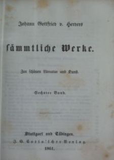 S&auml;mmtliche Werke : zur sch&ouml;nen Literatur und Kunst. Bd. 6